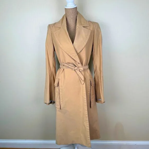J. LINDEBERG Swedish Designer Trench Coat - Camel/Tan - Size 38 - Timeless Style - Picture 3 of 14